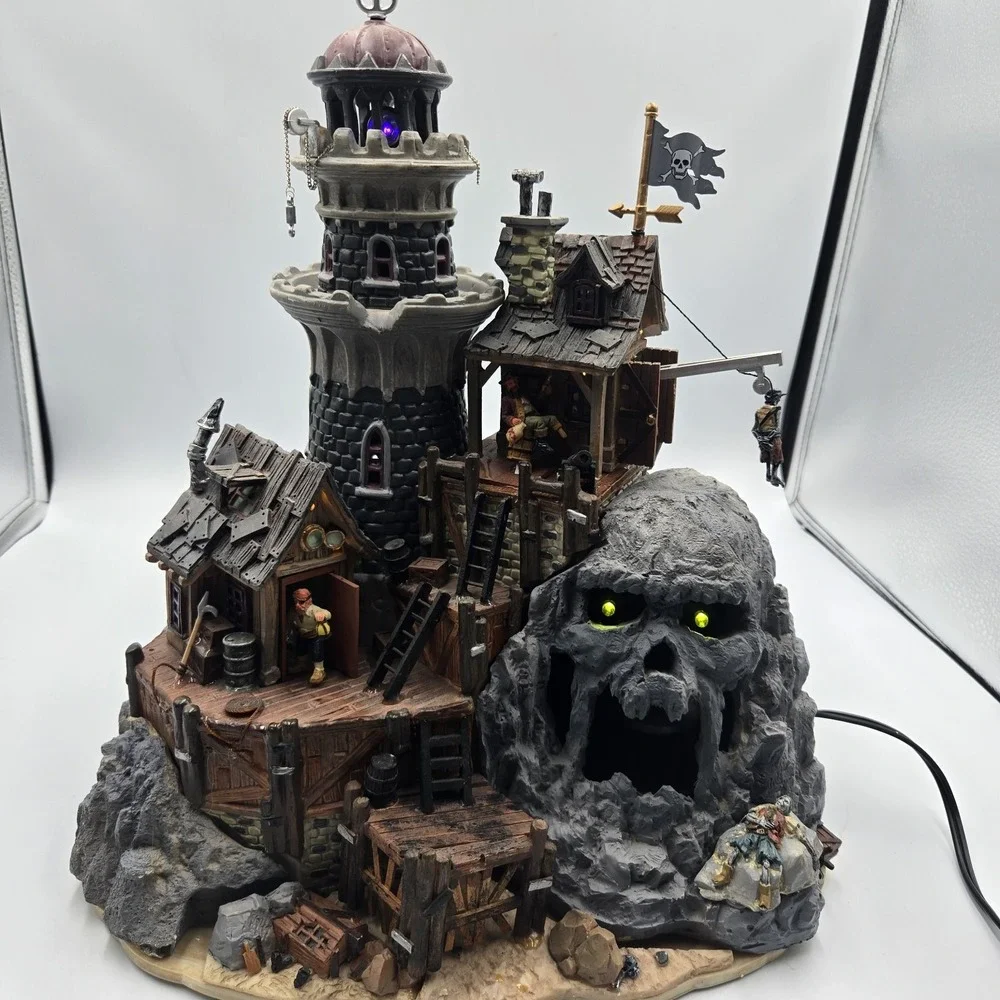 Rare Lemax Spooky Town Isle Of Doom, Lighthouse 2004 MUSIC LIGHTS MOTION Works